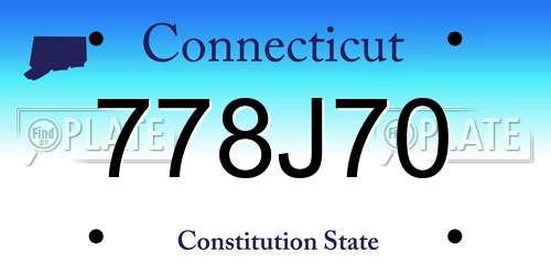 778J70 Connecticut License Plate