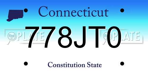 778JT0 Connecticut License Plate