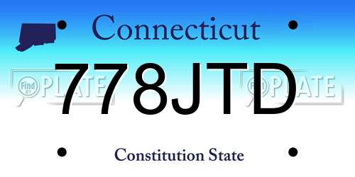 778JTD Connecticut License Plate