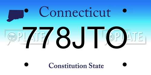 778JTO Connecticut License Plate
