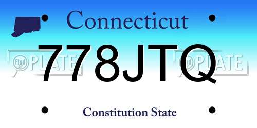 778JTQ Connecticut License Plate