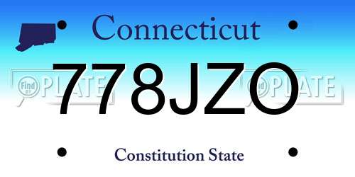 778JZO Connecticut License Plate