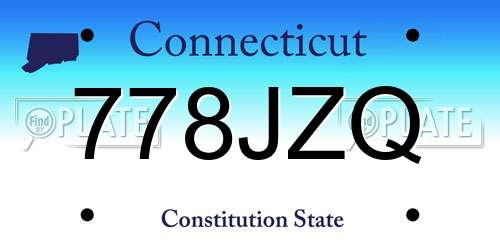 778JZQ Connecticut License Plate