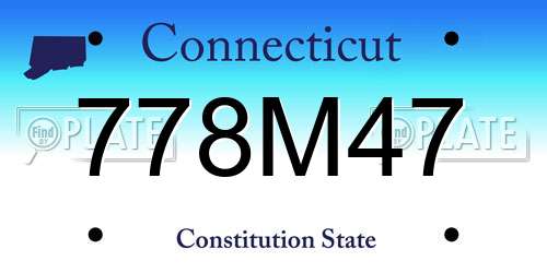 778M47 Connecticut License Plate