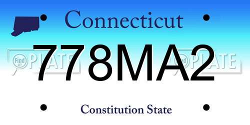 778MA2 Connecticut License Plate