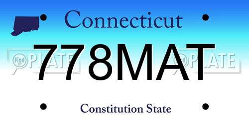 778MAT Connecticut License Plate