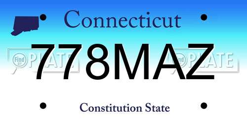 778MAZ Connecticut License Plate