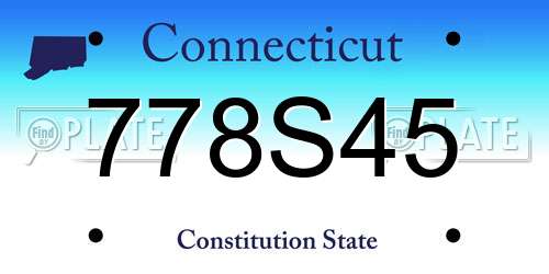 778S45 Connecticut License Plate