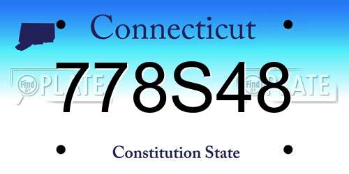 778S48 Connecticut License Plate