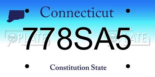 778SA5 Connecticut License Plate
