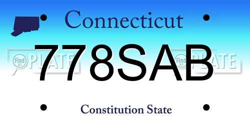 778SAB Connecticut License Plate