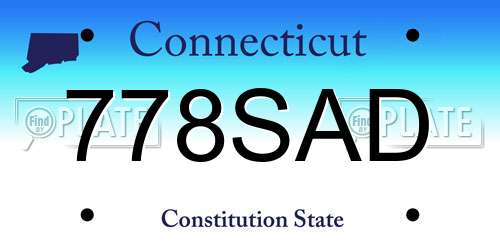 778SAD Connecticut License Plate