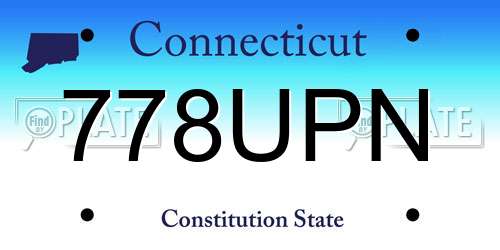 778UPN Connecticut License Plate