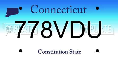 778VDU Connecticut License Plate