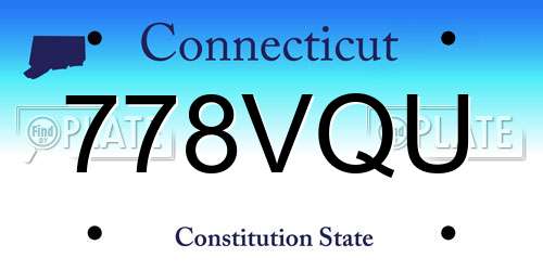 778VQU Connecticut License Plate