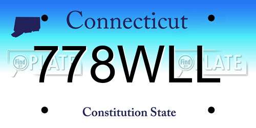 778WLL Connecticut License Plate
