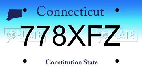 778XFZ Connecticut License Plate