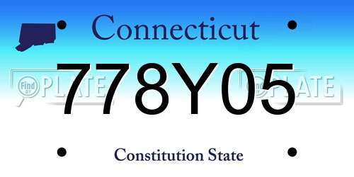 778Y05 Connecticut License Plate