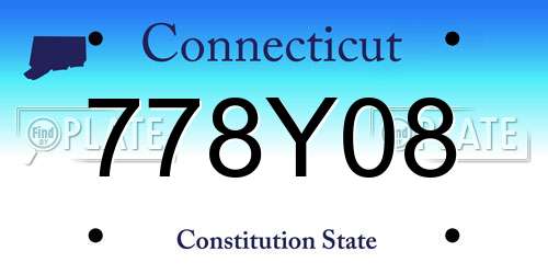 778Y08 Connecticut License Plate