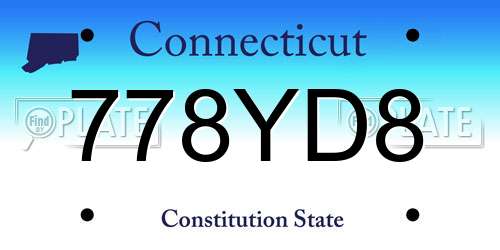 778YD8 Connecticut License Plate