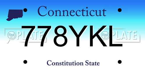 778YKL Connecticut License Plate