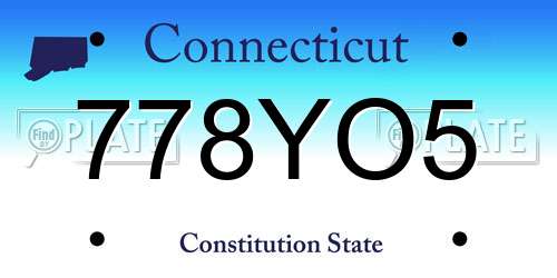778YO5 Connecticut License Plate