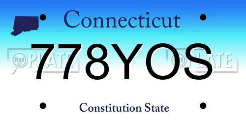 778YOS Connecticut License Plate