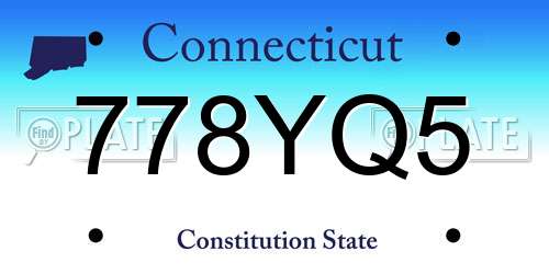 778YQ5 Connecticut License Plate