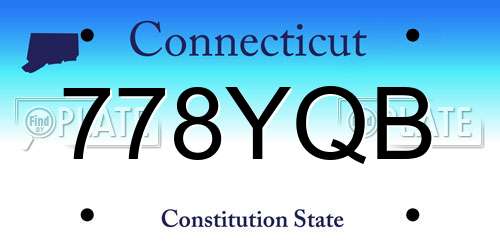 778YQB Connecticut License Plate