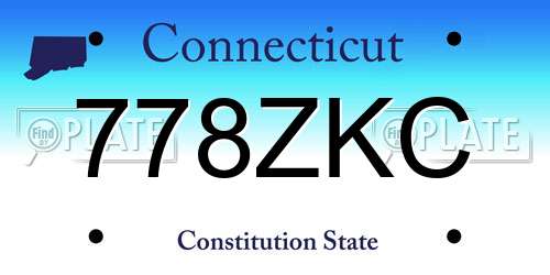 778ZKC Connecticut License Plate