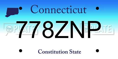 778ZNP Connecticut License Plate