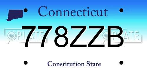 778ZZB Connecticut License Plate