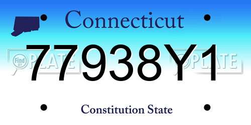 77938Y1 Connecticut License Plate