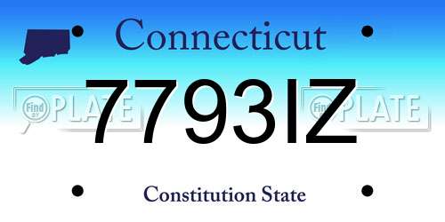 7793IZ Connecticut License Plate