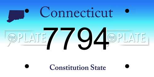 7794 Connecticut License Plate