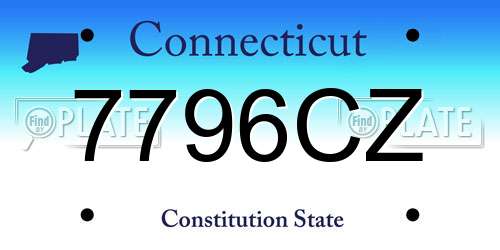 7796CZ Connecticut License Plate