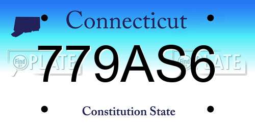 779AS6 Connecticut License Plate