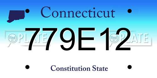 779E12 Connecticut License Plate