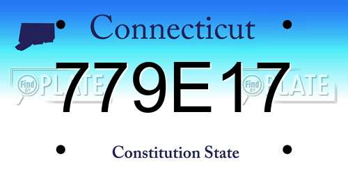779E17 Connecticut License Plate