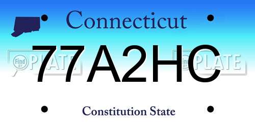 77A2HC Connecticut License Plate