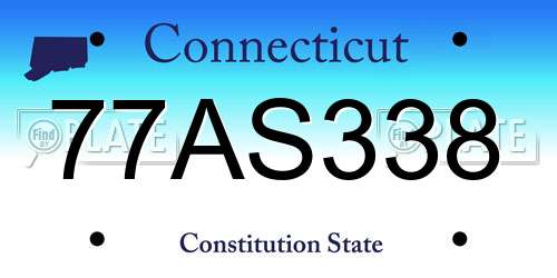 77AS338 Connecticut License Plate