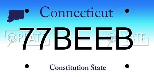 77BEEB Connecticut License Plate