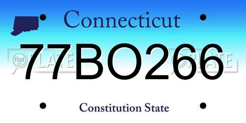 77BO266 Connecticut License Plate