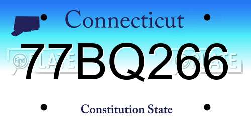77BQ266 Connecticut License Plate