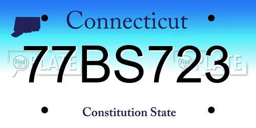 77BS723 Connecticut License Plate