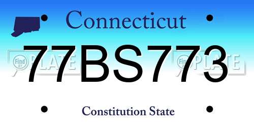 77BS773 Connecticut License Plate