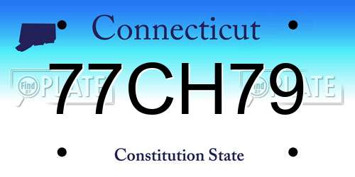 77CH79 Connecticut License Plate