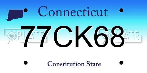 77CK68 Connecticut License Plate