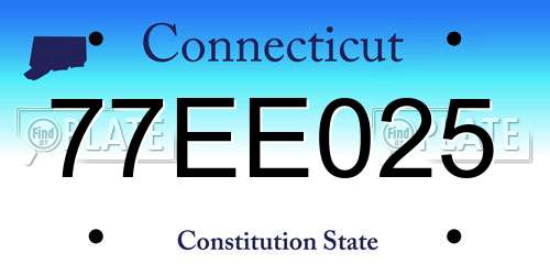 77EE025 Connecticut License Plate