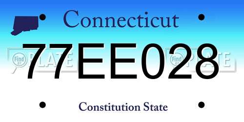 77EE028 Connecticut License Plate
